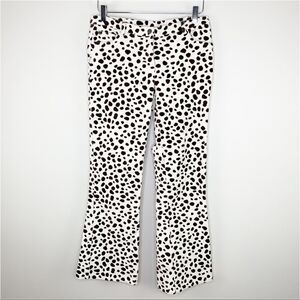 Mini Boden Black and White Spotted Dalmation Print Velour Pants Adjustable Waist